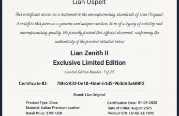 Lian Original Verification Certificate