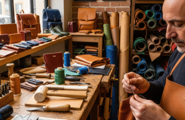 leather workspace for handmade leather products