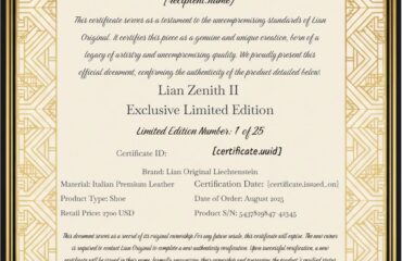 Lian Original Verification Certificate