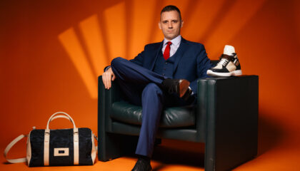 Lian Ospelt sitting with products - Aurora